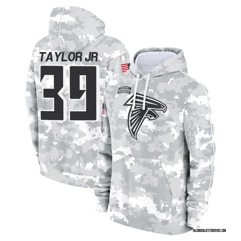 Youth Keith Taylor Jr. Atlanta Falcons Camo Arctic 2024 Salute to Service Club Fleece Pullover Hoodie