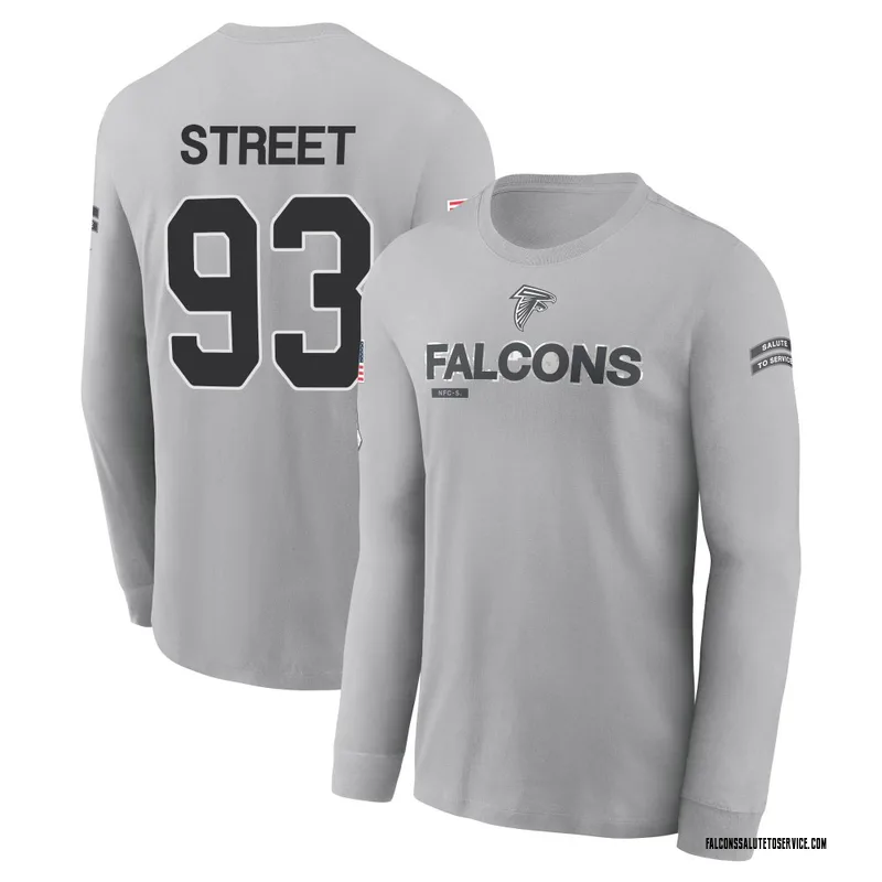 Youth Kentavius Street Atlanta Falcons Gray 2024 Salute to Service Long Sleeve T-Shirt