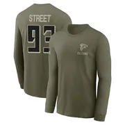 Youth Kentavius Street Atlanta Falcons Olive 2025 Salute to Service Sideline Long Sleeve T-Shirt