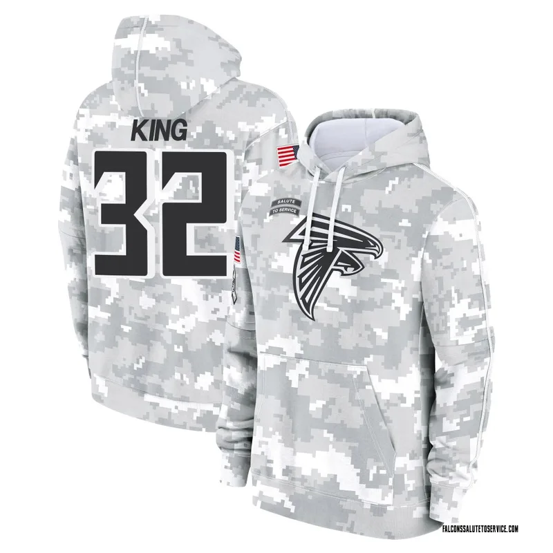 Youth Kevin King Atlanta Falcons Camo Arctic 2024 Salute to Service Club Fleece Pullover Hoodie