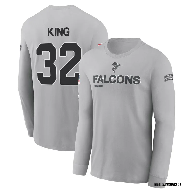 Youth Kevin King Atlanta Falcons Gray 2024 Salute to Service Long Sleeve T-Shirt