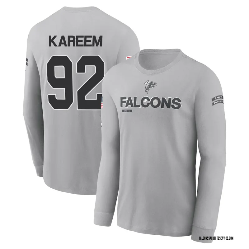 Youth Khalid Kareem Atlanta Falcons Gray 2024 Salute to Service Long Sleeve T-Shirt