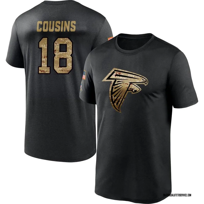 Youth Kirk Cousins Atlanta Falcons Black 2020 Salute To Service Performance T-Shirt