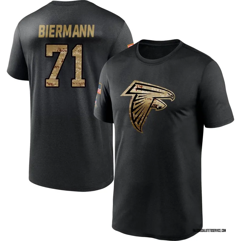Youth Kroy Biermann Atlanta Falcons Black 2020 Salute To Service Performance T-Shirt
