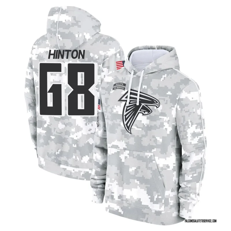 Youth Kyle Hinton Atlanta Falcons Camo Arctic 2024 Salute to Service Club Fleece Pullover Hoodie