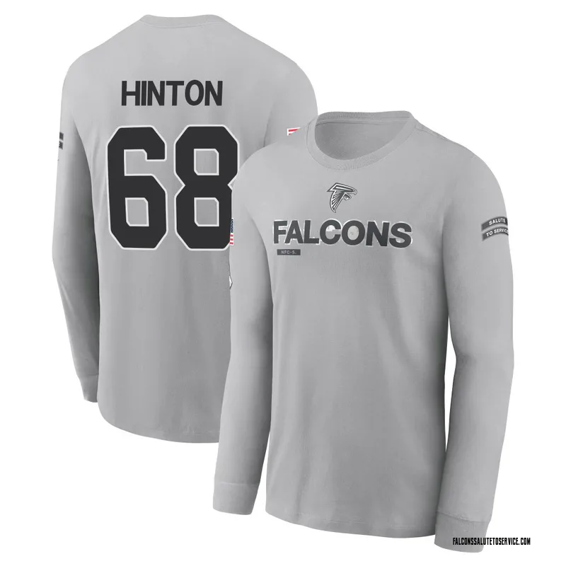 Youth Kyle Hinton Atlanta Falcons Gray 2024 Salute to Service Long Sleeve T-Shirt