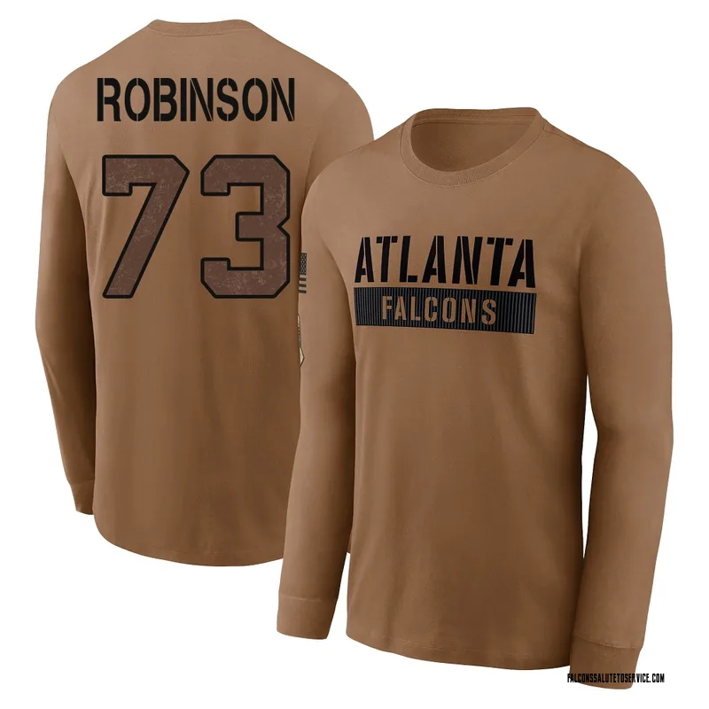 Youth Layden Robinson Atlanta Falcons Brown 2023 Salute To Service Long Sleeve T-Shirt