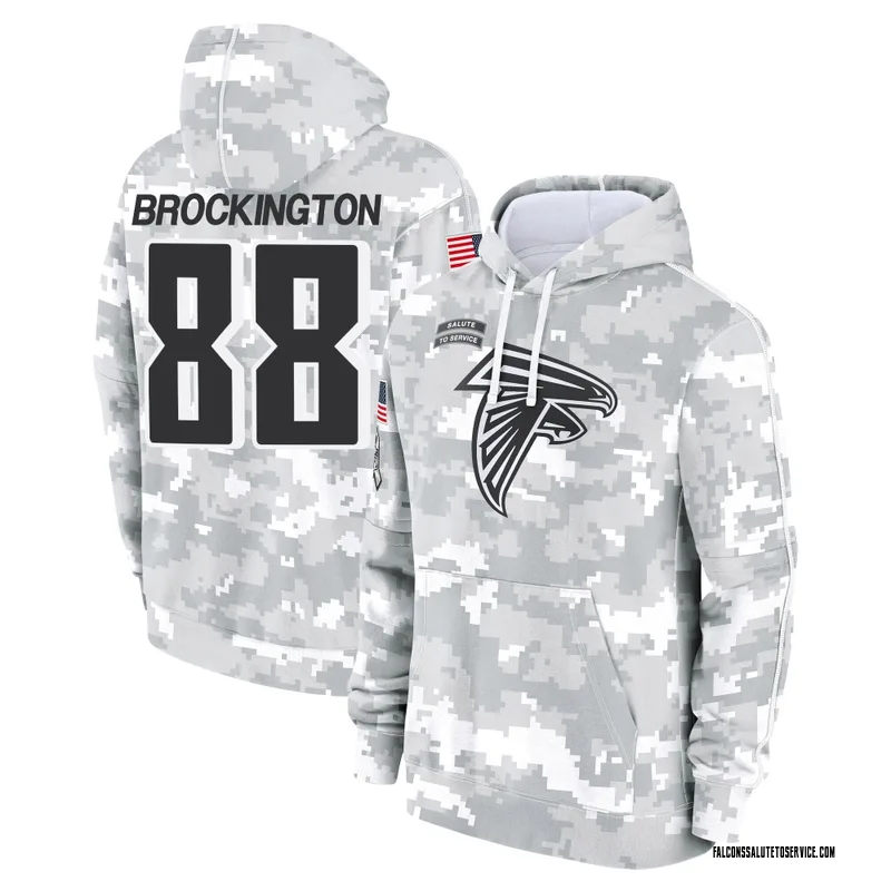 Youth Le'Meke Brockington Atlanta Falcons Camo Arctic 2024 Salute to Service Club Fleece Pullover Hoodie