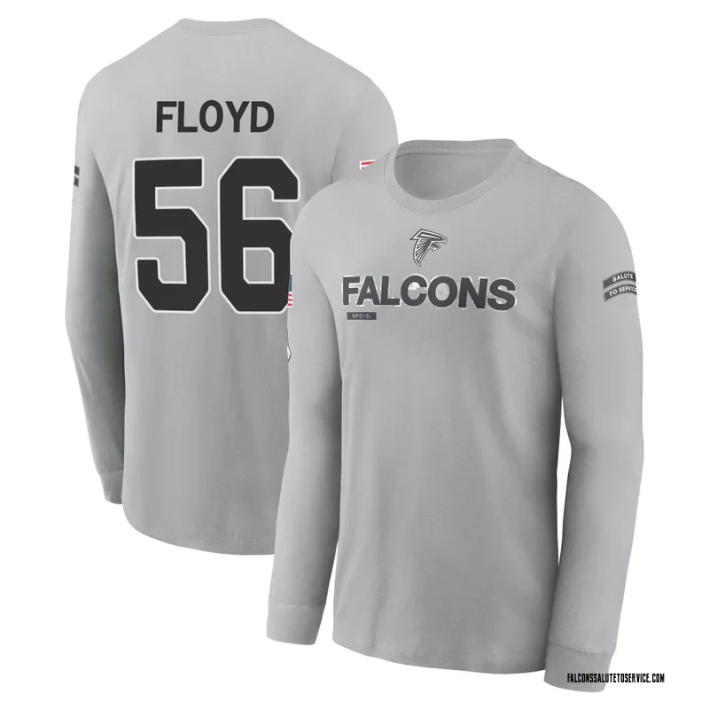 Youth Leonard Floyd Atlanta Falcons Gray 2024 Salute to Service Long Sleeve T-Shirt