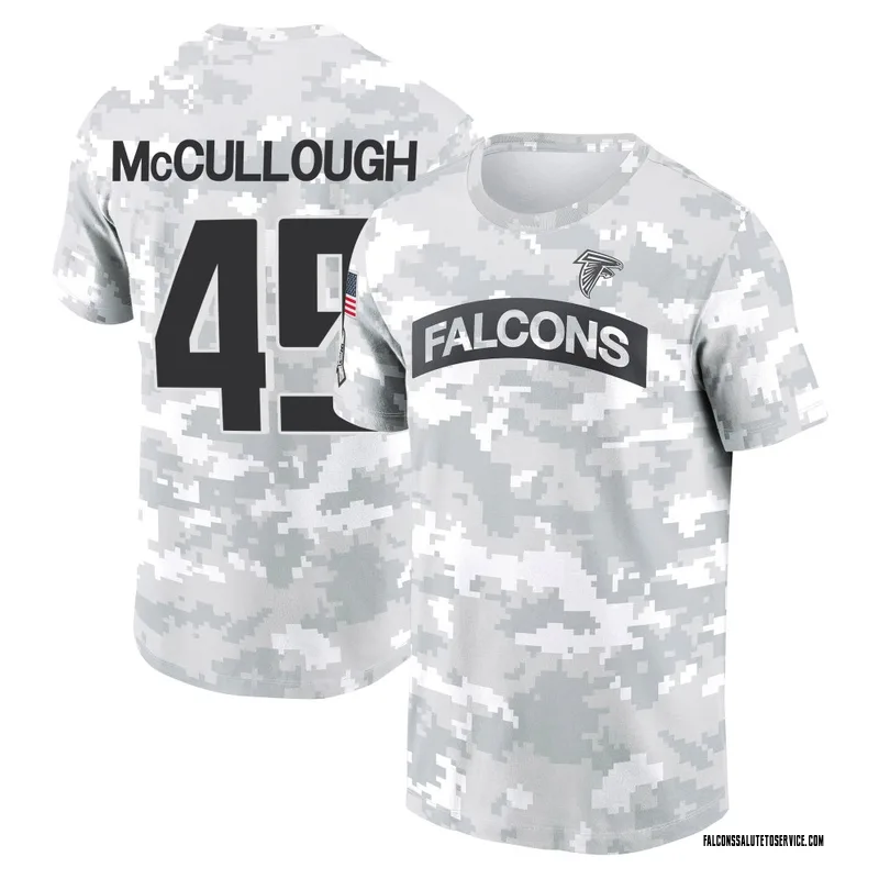 Youth Liam McCullough Atlanta Falcons Camo Arctic 2024 Salute to Service Performance T-Shirt