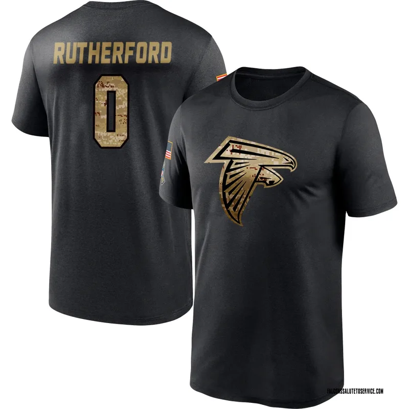 Youth Malik Rutherford Atlanta Falcons Black 2020 Salute To Service Performance T-Shirt
