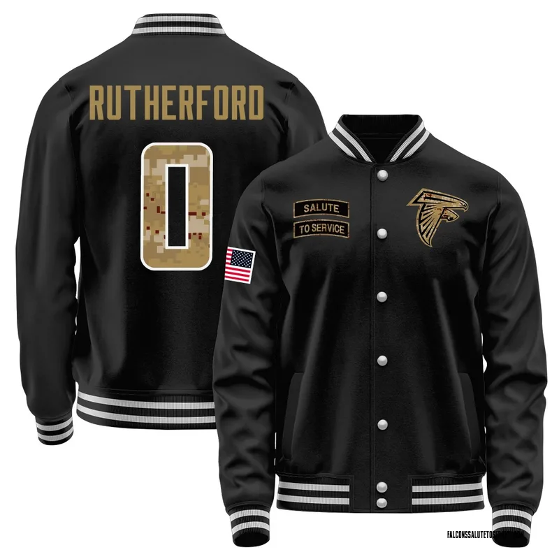 Youth Malik Rutherford Atlanta Falcons Black Salute to Service Sideline Performance Jacket