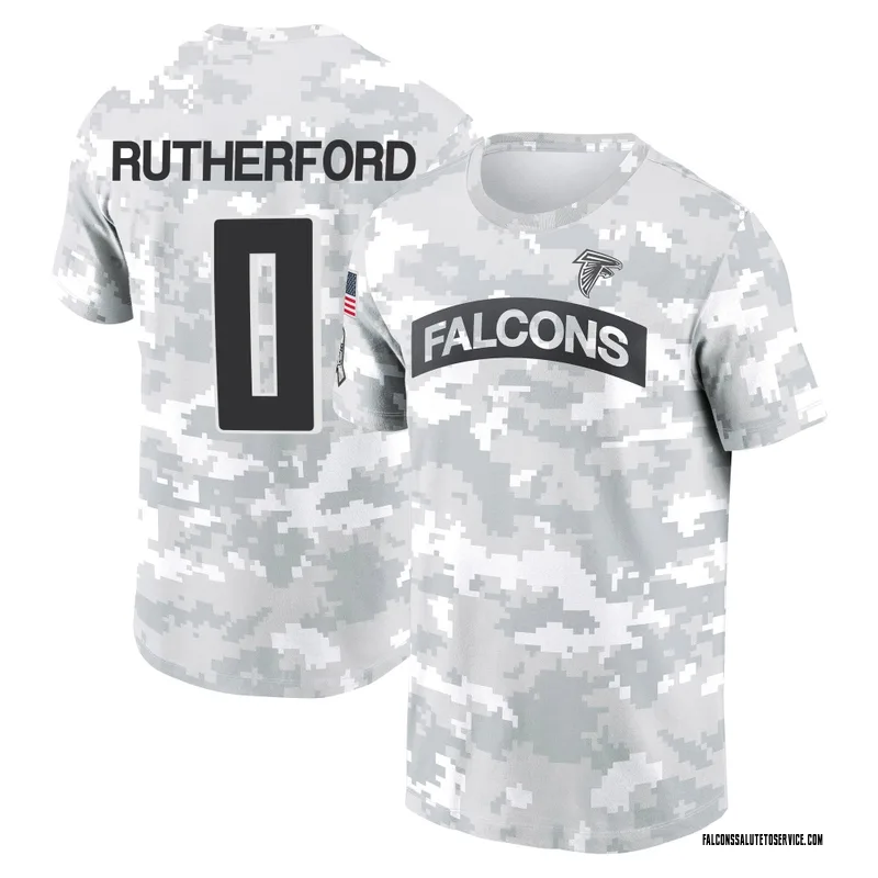 Youth Malik Rutherford Atlanta Falcons Camo Arctic 2024 Salute to Service Performance T-Shirt