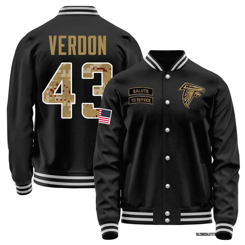Youth Malik Verdon Atlanta Falcons Black Salute to Service Sideline Performance Jacket