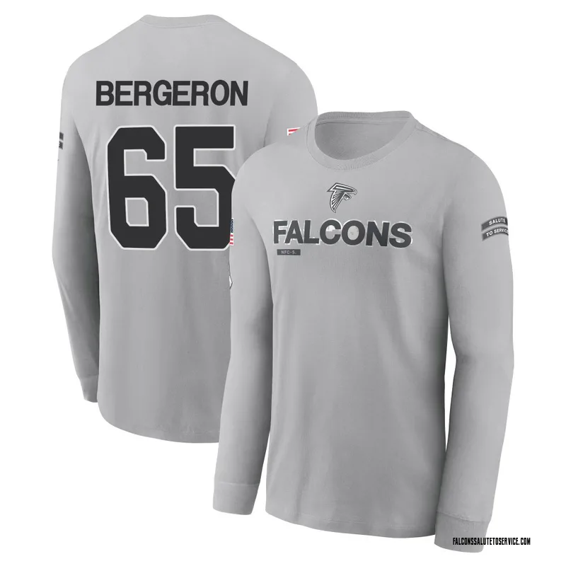 Youth Matthew Bergeron Atlanta Falcons Gray 2024 Salute to Service Long Sleeve T-Shirt