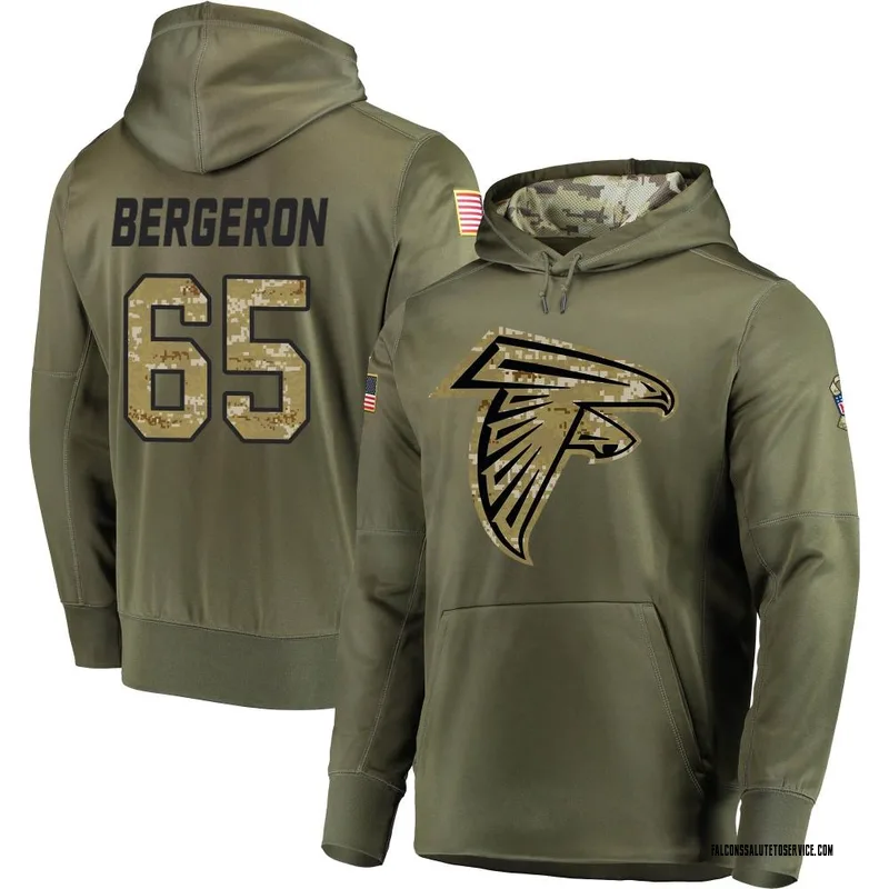 Youth Matthew Bergeron Atlanta Falcons Olive Salute to Service Pullover Hoodie
