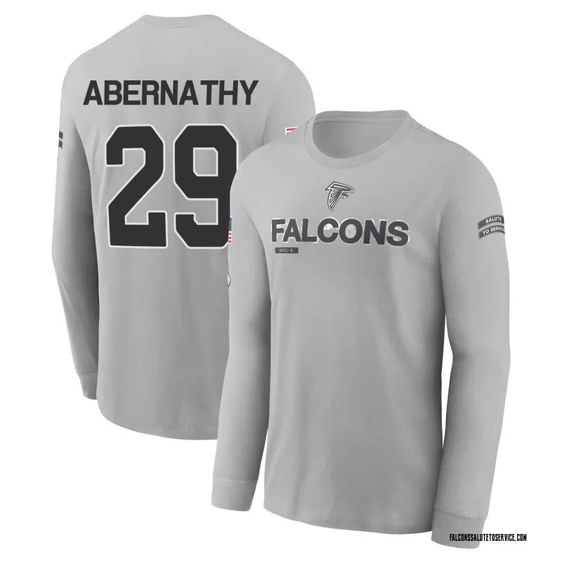 Youth Micah Abernathy Atlanta Falcons Gray 2024 Salute to Service Long Sleeve T-Shirt