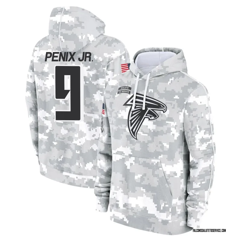 Youth Michael Penix Jr. Atlanta Falcons Camo Arctic 2024 Salute to Service Club Fleece Pullover Hoodie