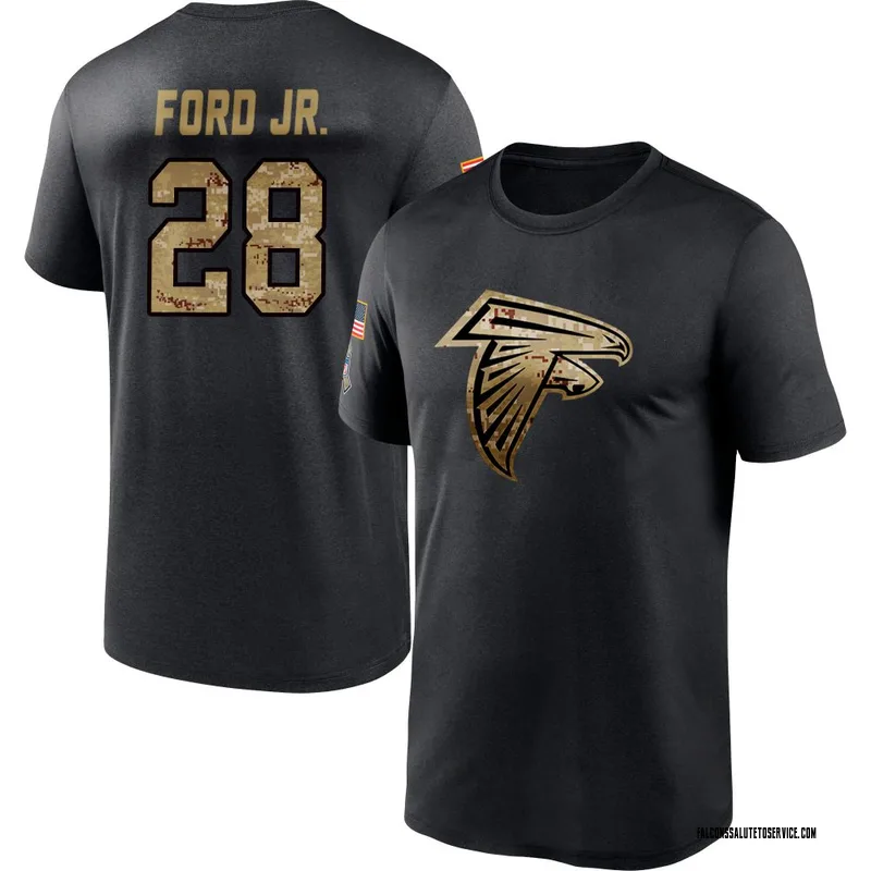 Youth Mike Ford Jr. Atlanta Falcons Black 2020 Salute To Service Performance T-Shirt