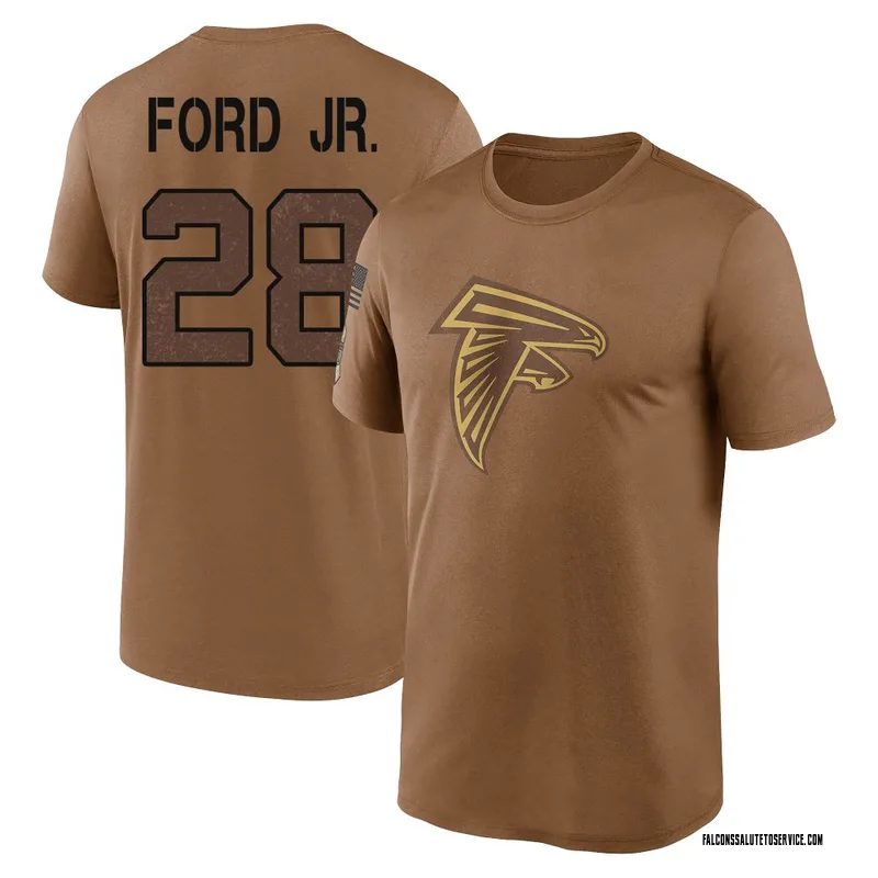 Youth Mike Ford Jr. Atlanta Falcons Legend Brown 2023 Salute To Service Performance T-Shirt