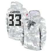 Youth Nate Carter Atlanta Falcons Camo Arctic 2024 Salute to Service Club Fleece Pullover Hoodie