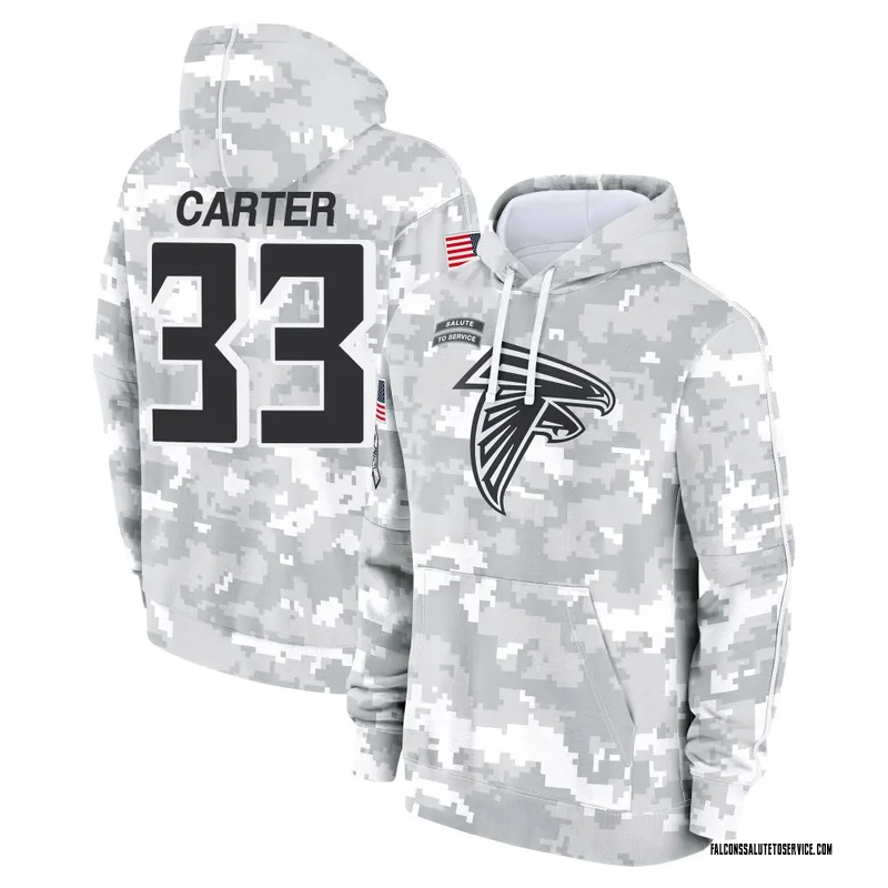 Youth Nate Carter Atlanta Falcons Camo Arctic 2024 Salute to Service Club Fleece Pullover Hoodie