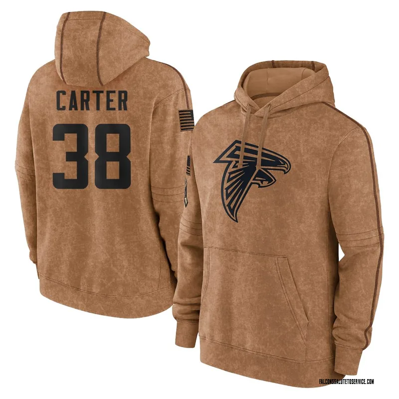 Youth Nathan Carter Atlanta Falcons Brown 2023 Salute To Service Club Pullover Hoodie