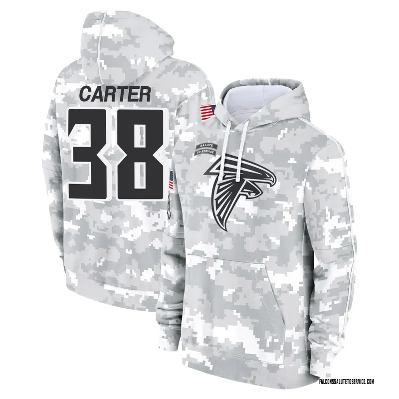 Youth Nathan Carter Atlanta Falcons Camo Arctic 2024 Salute to Service Club Fleece Pullover Hoodie