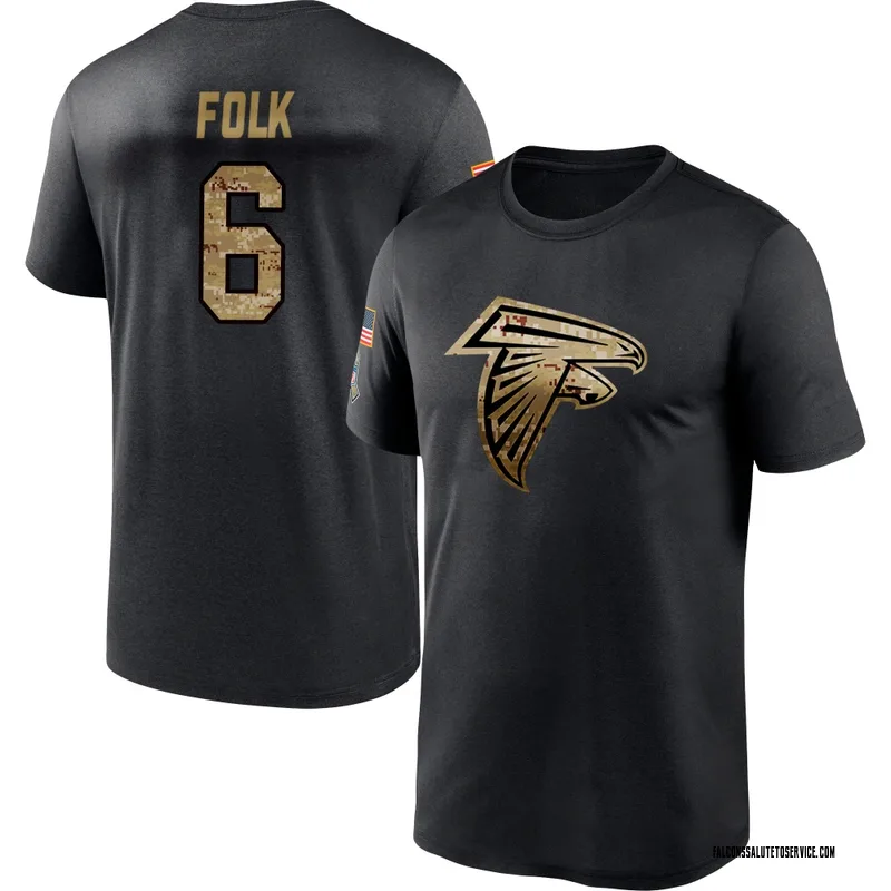 Youth Nick Folk Atlanta Falcons Black 2020 Salute To Service Performance T-Shirt