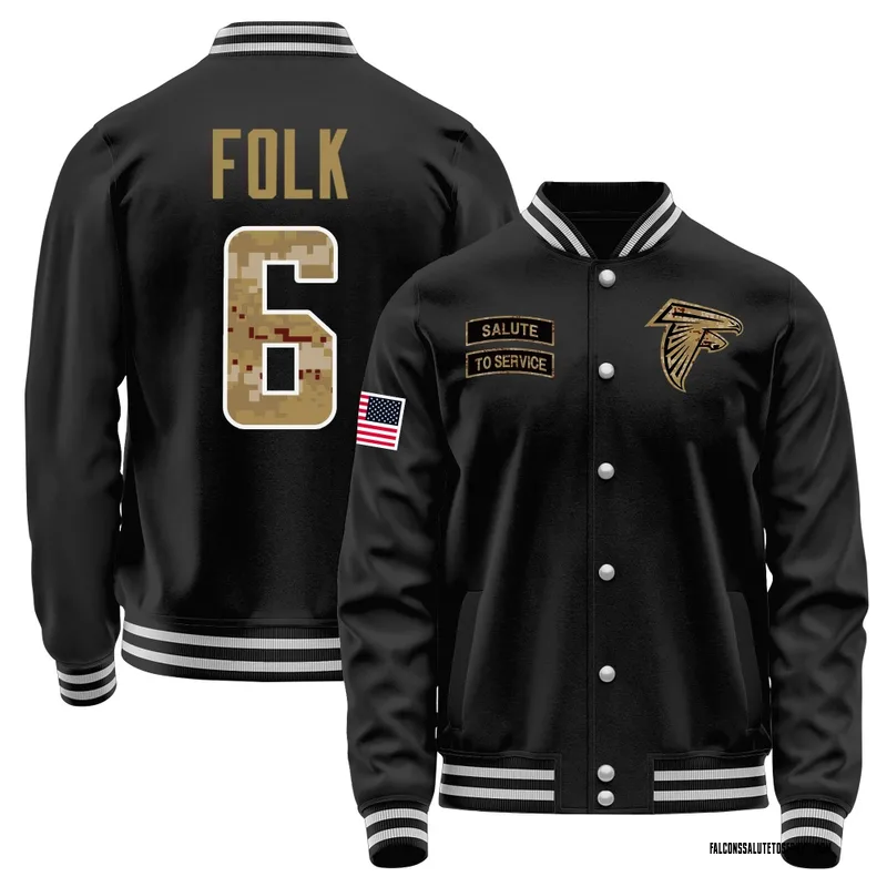 Youth Nick Folk Atlanta Falcons Black Salute to Service Sideline Performance Jacket