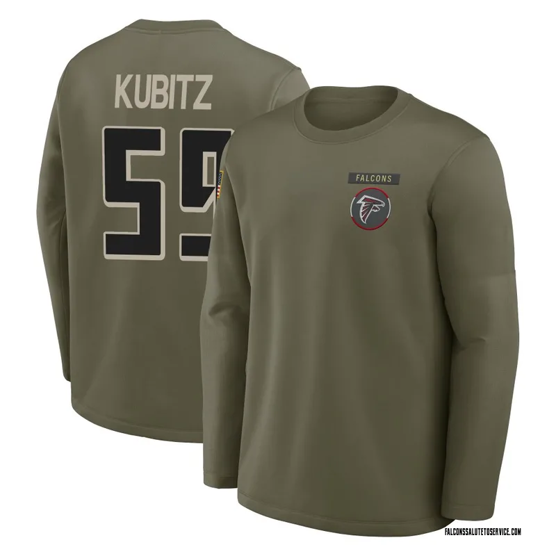 Youth Nick Kubitz Atlanta Falcons Olive 2025 Salute to Service Sideline Coaches Long Sleeve T-Shirt