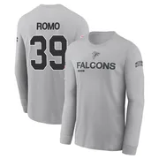 Youth Parker Romo Atlanta Falcons Gray 2024 Salute to Service Long Sleeve T-Shirt