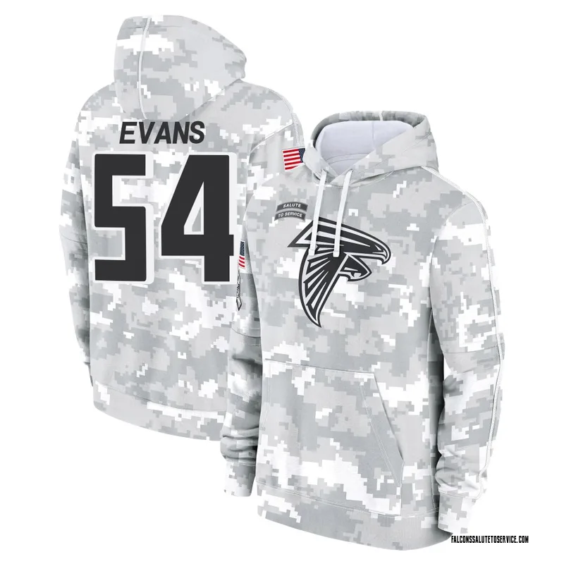 Youth Rashaan Evans Atlanta Falcons Camo Arctic 2024 Salute to Service Club Fleece Pullover Hoodie