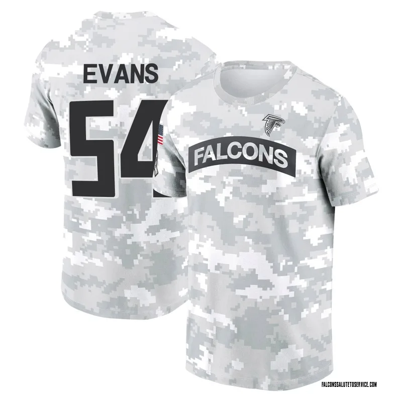 Youth Rashaan Evans Atlanta Falcons Camo Arctic 2024 Salute to Service Performance T-Shirt