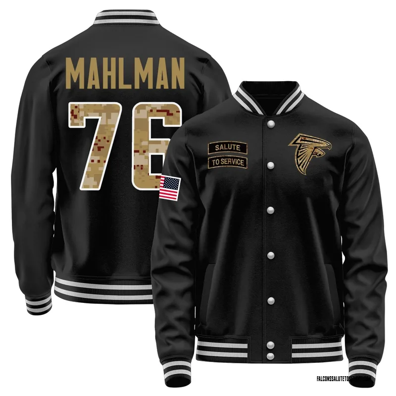 Youth Riley Mahlman Atlanta Falcons Black Salute to Service Sideline Performance Jacket