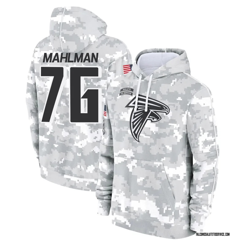 Youth Riley Mahlman Atlanta Falcons Camo Arctic 2024 Salute to Service Club Fleece Pullover Hoodie
