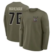 Youth Riley Mahlman Atlanta Falcons Olive 2025 Salute to Service Sideline Coaches Long Sleeve T-Shirt
