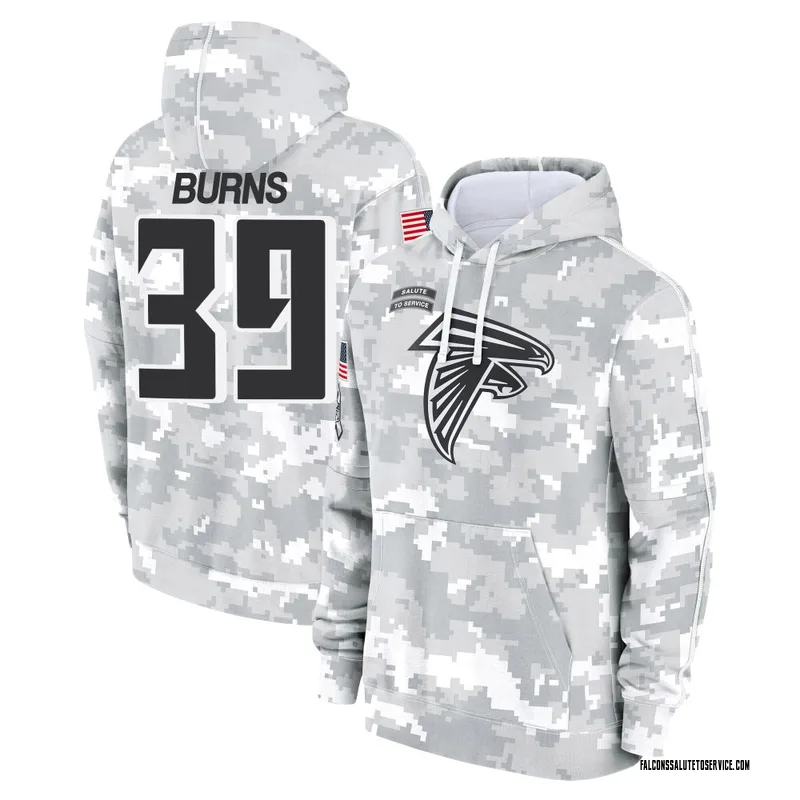 Youth Robert Burns Atlanta Falcons Camo Arctic 2024 Salute to Service Club Fleece Pullover Hoodie