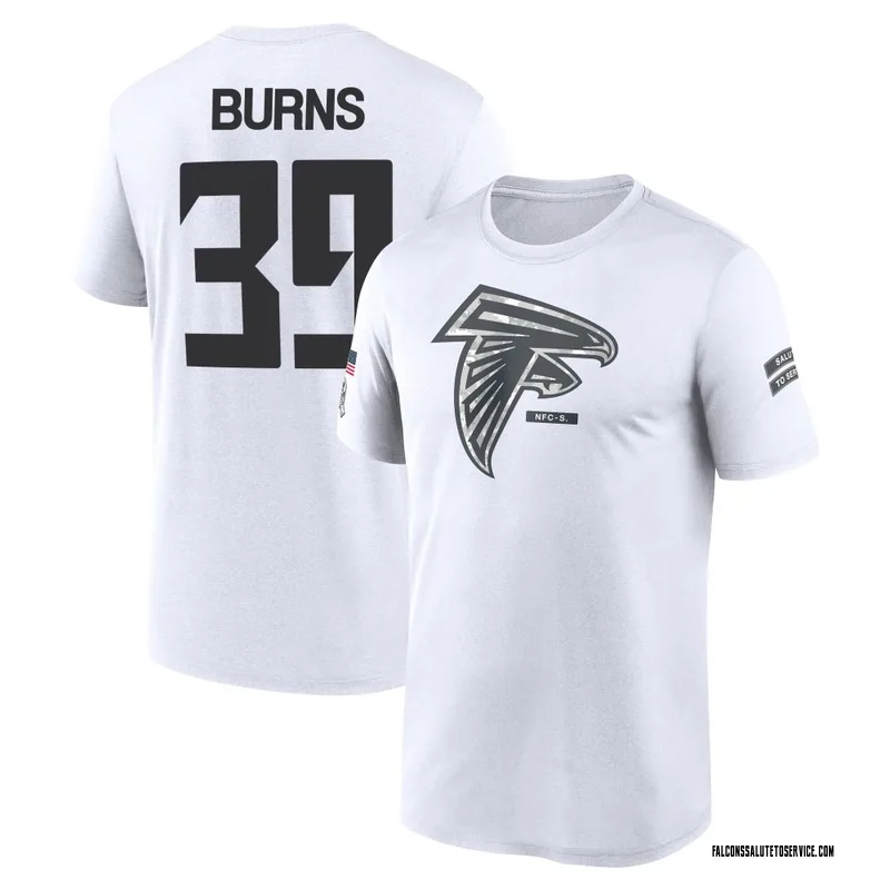 Youth Robert Burns Atlanta Falcons Legend White 2024 Salute to Service Performance T-Shirt