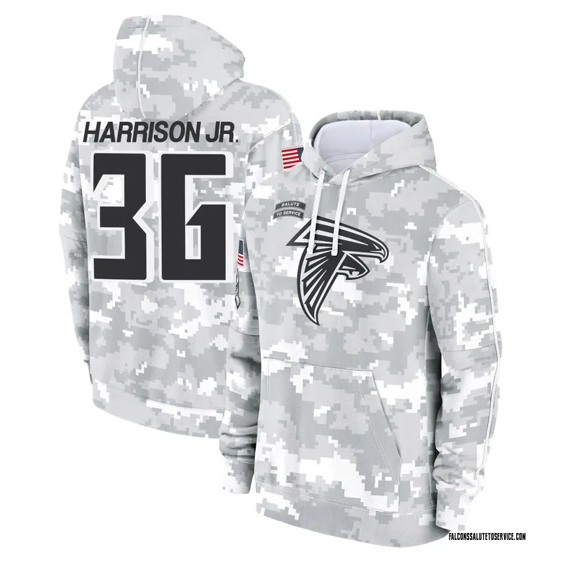 Youth Ronnie Harrison Jr. Atlanta Falcons Camo Arctic 2024 Salute to Service Club Fleece Pullover Hoodie