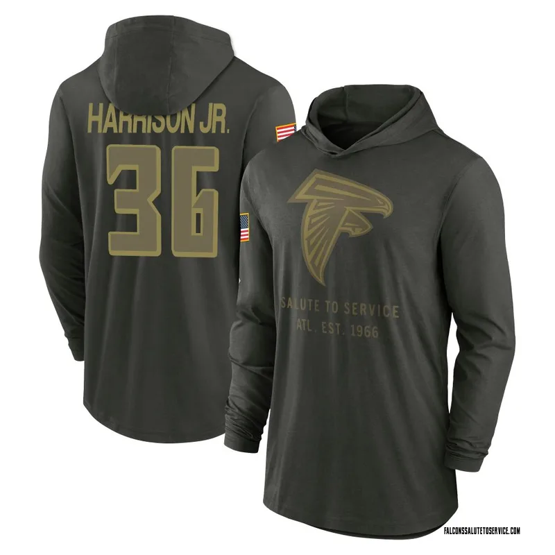 Youth Ronnie Harrison Jr. Atlanta Falcons Green Forest/ 2025 Salute to Service Sideline Lightweight Hooded Pullover Long Sleeve 