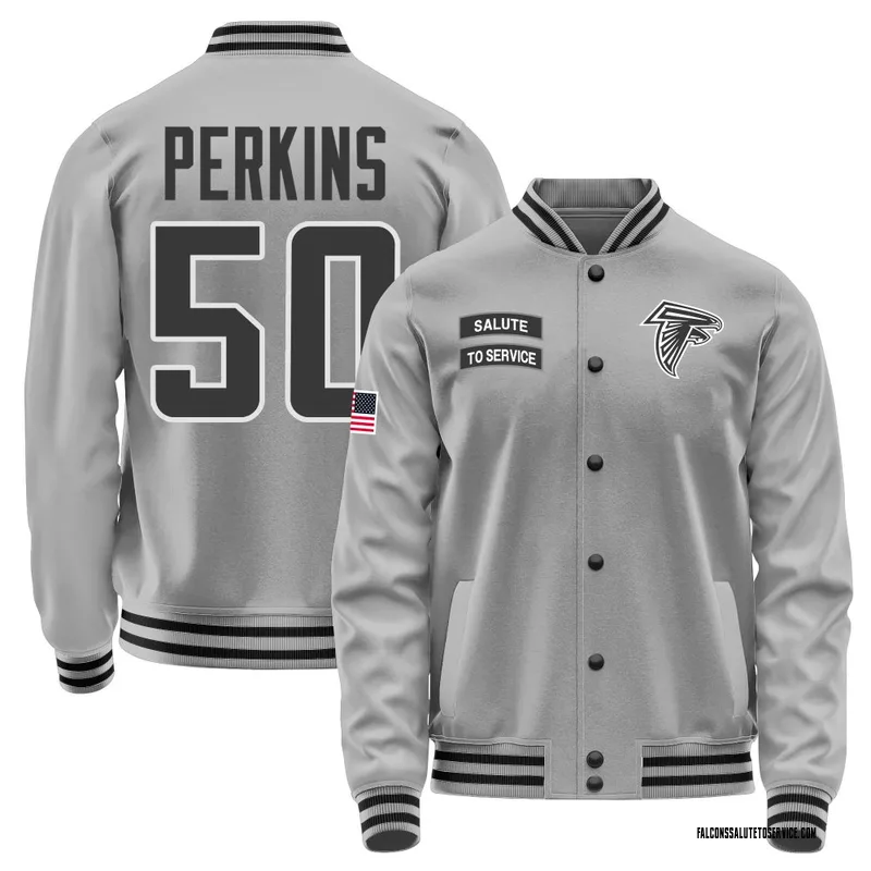 Youth Ronnie Perkins Atlanta Falcons Gray Salute to Service Performance Jacket