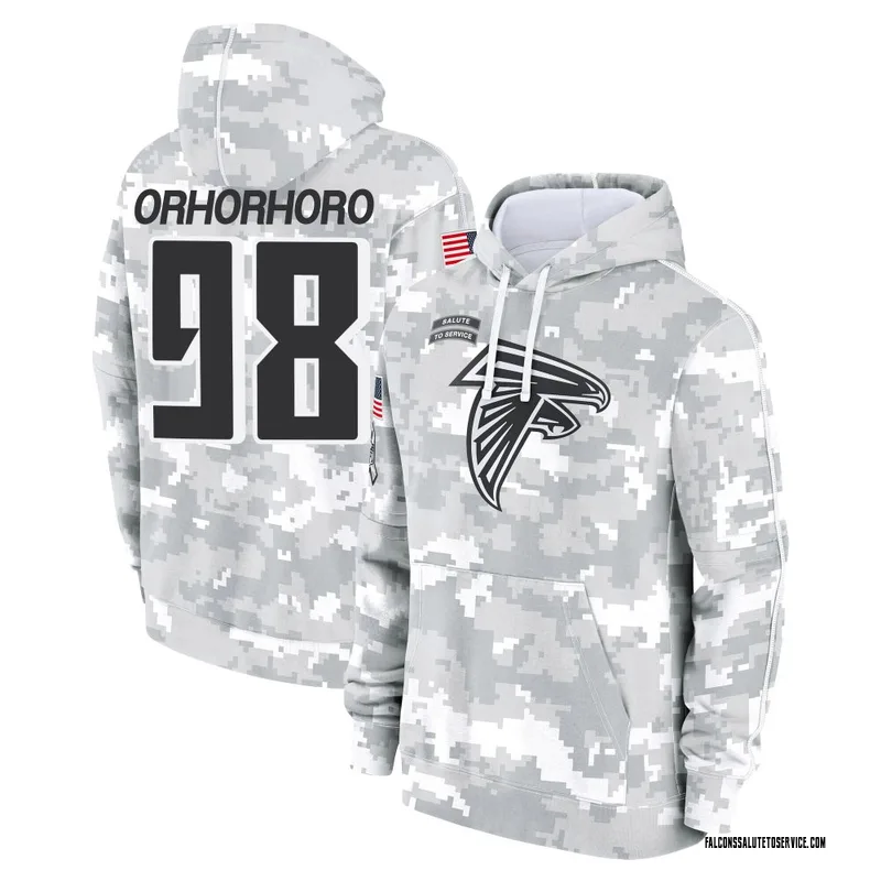 Youth Ruke Orhorhoro Atlanta Falcons Camo Arctic 2024 Salute to Service Club Fleece Pullover Hoodie