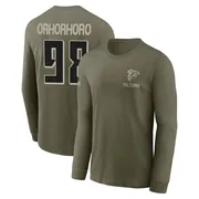 Youth Ruke Orhorhoro Atlanta Falcons Olive 2025 Salute to Service Sideline Long Sleeve T-Shirt