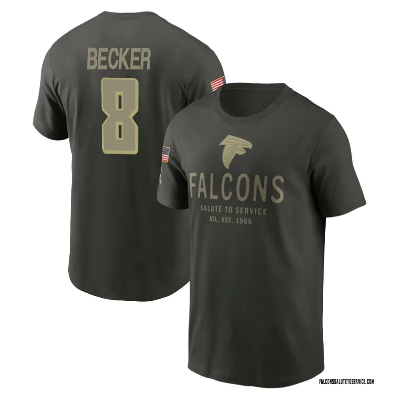 Youth Ryan Becker Atlanta Falcons Green Forest/ 2025 Salute to Service Sideline Primary Edge T-Shirt