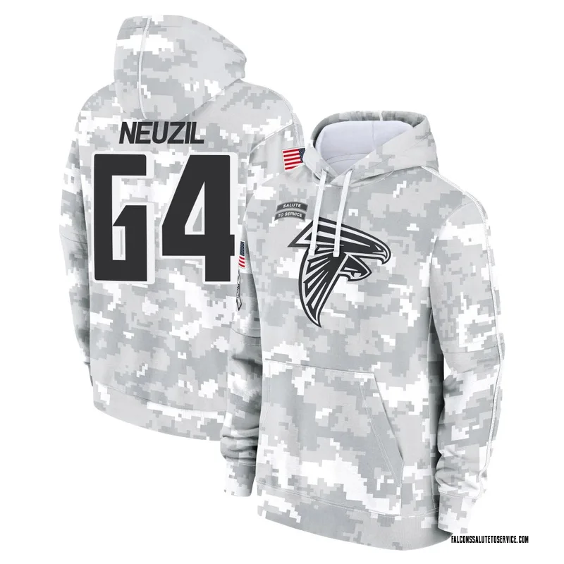 Youth Ryan Neuzil Atlanta Falcons Camo Arctic 2024 Salute to Service Club Fleece Pullover Hoodie