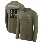 Youth Teagan Quitoriano Atlanta Falcons Olive 2025 Salute to Service Sideline Long Sleeve T-Shirt