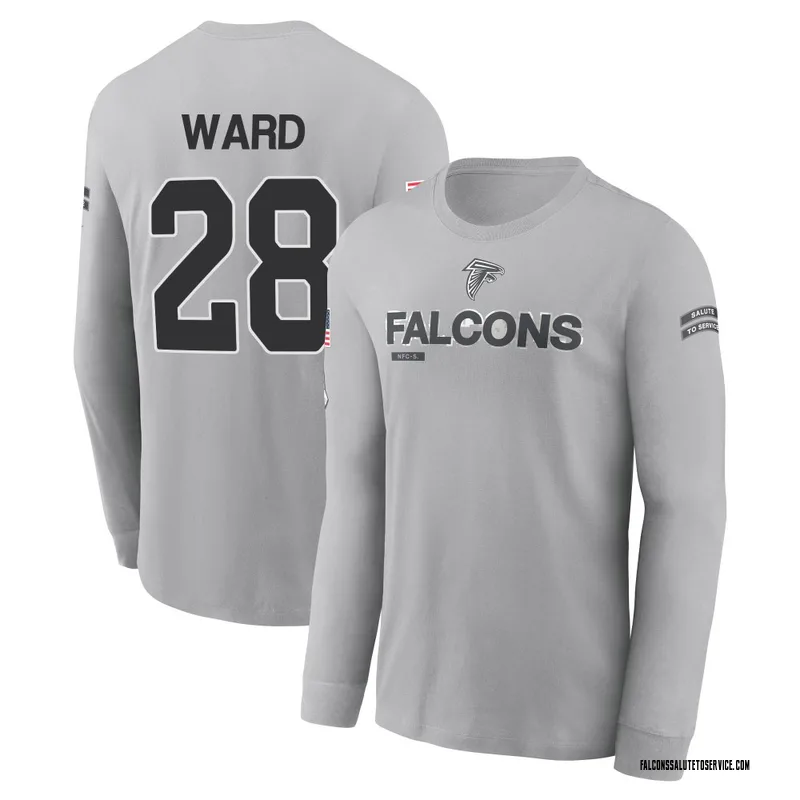 Youth Terron Ward Atlanta Falcons Gray 2024 Salute to Service Long Sleeve T-Shirt