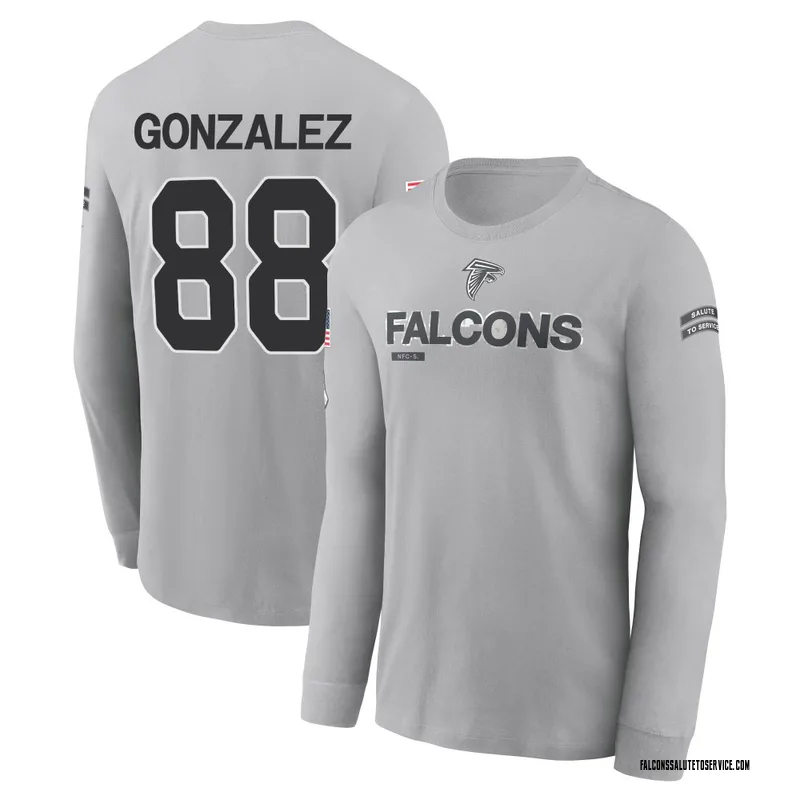 Youth Tony Gonzalez Atlanta Falcons Gray 2024 Salute to Service Long Sleeve T-Shirt