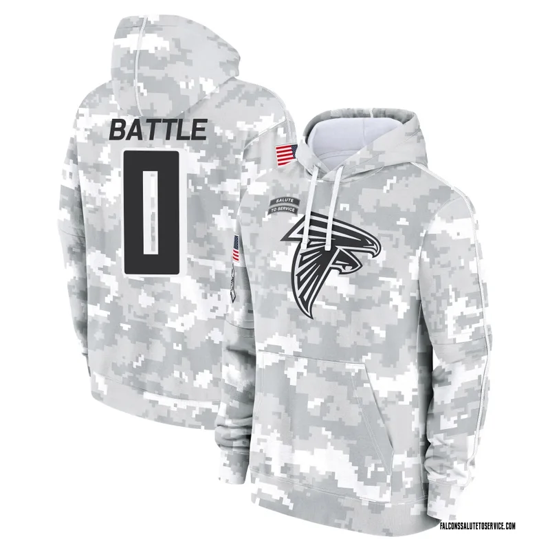 Youth Trent Battle Atlanta Falcons Camo Arctic 2024 Salute to Service Club Fleece Pullover Hoodie